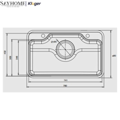 Chậu rửa chén bát 1 hố Kluger KF7848FS Basic/Plus tại thành phố Hồ Chí Minh