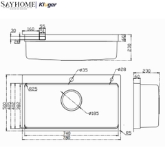 Chậu rửa chén bát 1 hố Nhật Kluger KF8850FS Basic/Plus tại thành phố Hồ Chí Minh