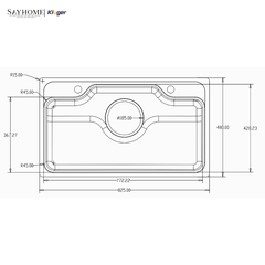Chậu rửa chén bát 1 hố Nhật Kluger KF8248FS Plus - Hàng chính hãng
