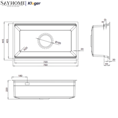 Chậu rửa chén bát 1 hố Nhật Kluger KG7644FS Basic/Plus tại thành phố Hồ Chí Minh