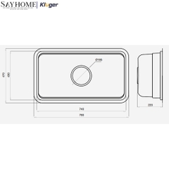 Chậu rửa chén bát 1 hố Nhật Kluger KO7847FS Plus tại thành phố Hồ Chí Minh