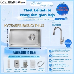 Chậu rửa chén bát 1 hố Nhật Kluger KY7545FS Basic/Plus  tại thành phố Hồ Chí Minh