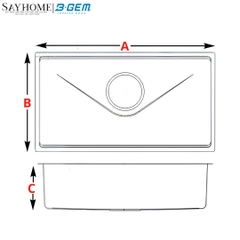 CHẬU RỬA CHÉN BÁT INOX 1 HỐ B-GEM BG - 7545FDA QUICK, BG - 8045FDA QUICK, BG - 8545FDA QUICK, BG - 9045FDA QUICK tại thành phố Hồ Chí Minh