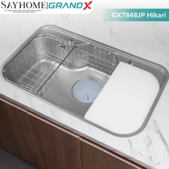 Chậu rửa chén bát 1 hố inox 304 GRANDX GX7848JP HIKARI 78cm - Chính hãng