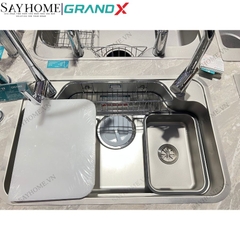 Chậu rửa chén bát 1 hố inox 304 GRANDX GX8050JP HIKARI 80cm tại Thành phố Hồ Chí Minh