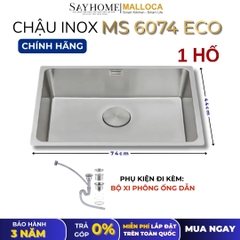 Chậu rửa chén bát 1 hố inox 304 MALLOCA MS 6074 ECO 74cm - Chính hãng