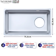 Chậu rửa chén bát 1 hố NOBINOX ARVO V676 75,8cm - Bảo hành lên đến 10 năm