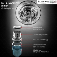 Chậu rửa chén bát 1 hố NOBINOX LUMIA NJ510B 83cm - Bảo hành lên đến 10 năm