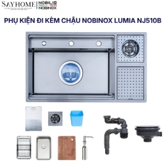 Chậu rửa chén bát 1 hố NOBINOX LUMIA NJ510B 83cm - Bảo hành lên đến 10 năm