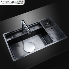 Chậu rửa chén bát 1 hố NOBINOX LUMIA NJ510B 83cm - Bảo hành lên đến 10 năm