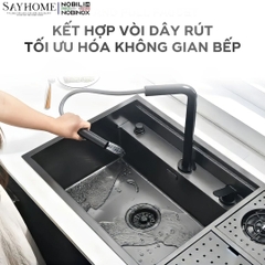 Chậu rửa chén bát 1 hố NOBINOX LUMIA NJ510B 83cm - Bảo hành lên đến 10 năm