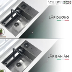 Chậu rửa chén bát 1 hố NOBINOX LUMIA NJ510B 83cm - Bảo hành lên đến 10 năm