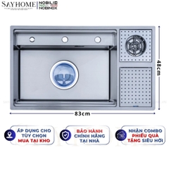 Chậu rửa chén bát 1 hố NOBINOX LUMIA NJ510B 83cm - Bảo hành lên đến 10 năm