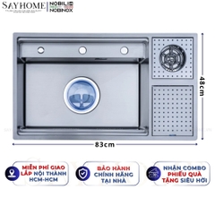 Chậu rửa chén bát 1 hố NOBINOX LUMIA NJ510B 83cm - Bảo hành lên đến 10 năm