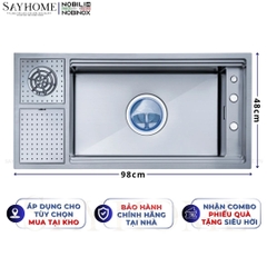 Chậu rửa chén bát 1 hố NOBINOX LUMIA NJ511B 98cm - Bảo hành lên đến 10 năm