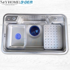 Chậu rửa chén bát B-Gem BG-7848CPH SKY 3D bán nguyệt inox 304 - Hàng chính hãng B-GEM