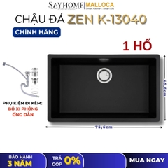 Chậu rửa chén bát đá Granite 1 hố MALLOCA ZEN K-13040 75cm - Chính hãng