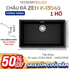 Chậu rửa chén bát đá Granite 1 hố MALLOCA ZEN K-13040 75cm - Chính hãng