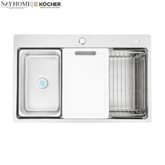 Chậu rửa chén bát 1 hố inox 304 KOCHER TERA S7648 76cm - Chính hãng