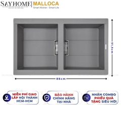 Chậu rửa chén bát đá Granite 2 hố MALLOCA SMART K-450 - Chính hãng
