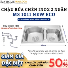 Chậu rửa chén bát 2 hố inox 304  MALLOCA MS 1011 NEW ECO - Chính hãng
