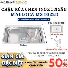Chậu rửa chén inox MALLOCA MS 1022D - Hàng chính hãng
