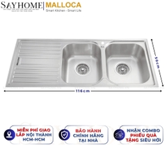 Chậu rửa chén inox MALLOCA MS 1025L NEW - Hàng chính hãng