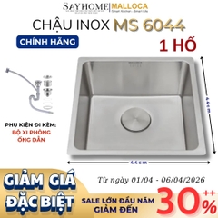 Chậu rửa chén bát 1 hố inox 304 MALLOCA MS 6044 - Chính hãng