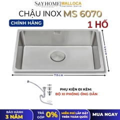 Chậu rửa chén bát 1 hố inox 304 MALLOCA MS 6070 - Chính hãng