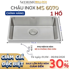 Chậu rửa chén bát 1 hố inox 304 MALLOCA MS 6070 - Chính hãng