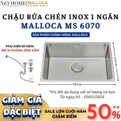 Chậu rửa chén inox MALLOCA MS 6070 - Hàng chính hãng