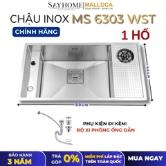 Chậu rửa chén bát 1 hố inox 304 MALLOCA MS 6303 WST - Chính hãng