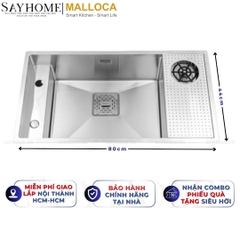 Chậu rửa chén bát 1 hố inox 304 MALLOCA MS 6303 WST - Chính hãng