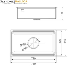 Chậu rửa chén inox MALLOCA MS 7645 LINEN - Hàng chính hãng