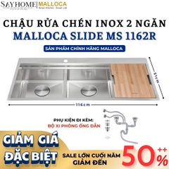 Chậu rửa chén inox MALLOCA Slide MS 1162R - Hàng chính hãng
