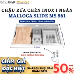 Chậu rửa chén inox MALLOCA Slide MS 861 1 hố - Hàng chính hãng