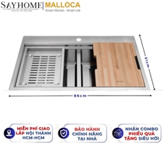 Chậu rửa chén bát 2 hố inox 304 MALLOCA Slide MS 862 - Chính hãng