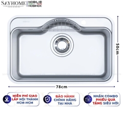 Chậu rửa chén bát 1 hố NOBINOX ROSA NN975D 78cm - Bảo hành lên đến 10 năm