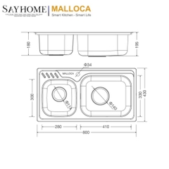 Chậu rửa chén inox MALLOCA MS 1003 NEW - Hàng chính hãng