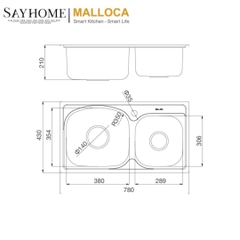 Chậu rửa chén inox MALLOCA MS 1011P ECO - Hàng chính hãng
