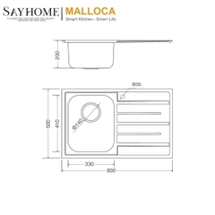 Chậu rửa chén inox MALLOCA MS 1017 NEW  ECO - Hàng chính hãng