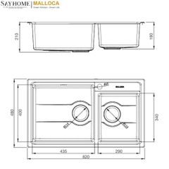 Chậu rửa chén inox Malloca MS 5082W tại thành phố Hồ Chí Minh