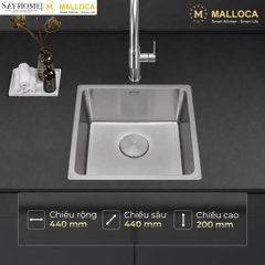 Chậu rửa chén bát 1 hố inox 304 MALLOCA MS 6044 tại Thành phố Hồ Chí Minh