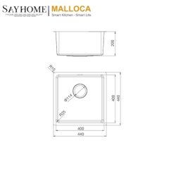 Chậu rửa chén inox MALLOCA MS 6044 - Hàng chính hãng