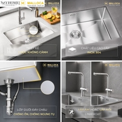 Chậu rửa chén bát 1 hố inox 304 MALLOCA MS 6070 tại Thành phố Hồ Chí Minh