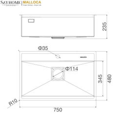 Chậu rửa chén inox Malloca MS 6302 ST tại thành phố Hồ Chí Minh