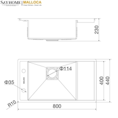 Chậu rửa chén inox Malloca MS 6303 WST tại thành phố Hồ Chí Minh