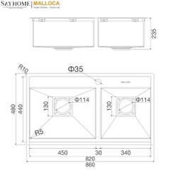 Chậu rửa chén inox Malloca MS 6303 ST tại thành phố Hồ Chí Minh
