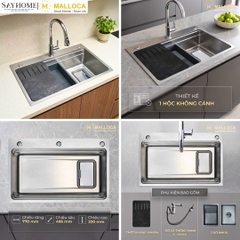 Chậu rửa chén bát 1 hố inox 304 MALLOCA SILVER MS7750SI tại thành phố Hồ Chí Minh