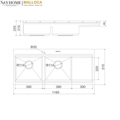 Chậu rửa chén inox Malloca Slide MS 1162R tại thành phố Hồ Chí Minh